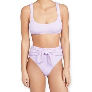 Veronica Beard Celeste Lilac Smocked Bikini Top Size Small NWOT